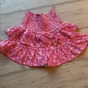 Floral Pink Ruffled Skort